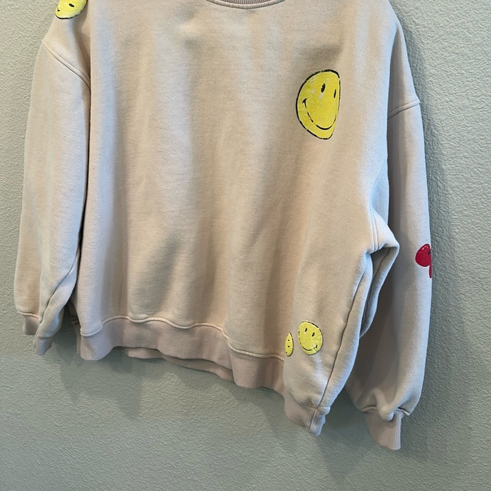 Smiley Face Beige Sweater
